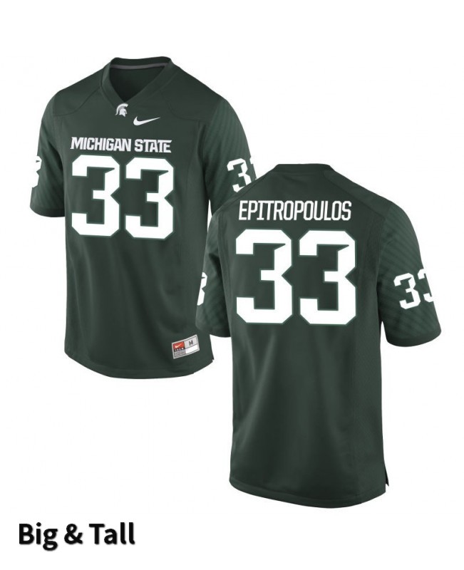 Men's Michigan State Spartans #33 Frank Epitropoulos NCAA Nike Authentic Green Big & Tall College Stitched Football Jersey LA41P64JR